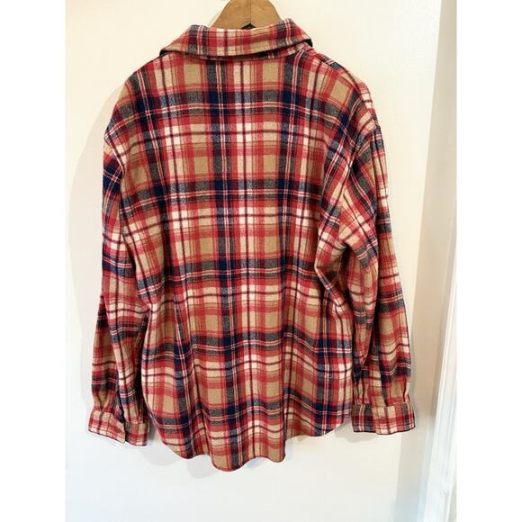 Vintage Kmart Mens XL Flannel (85% Wool) Shirt Plaid 70's 80's Long Sleeve - Picture 4 of 4